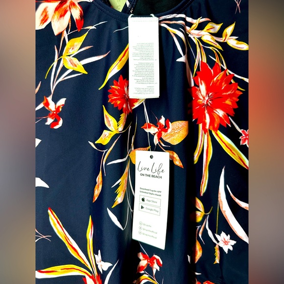 Cupshe NWT Women's M Tropical Floral V Neck Ruffle One Piece Bathing Suit - Picture 7 of 11